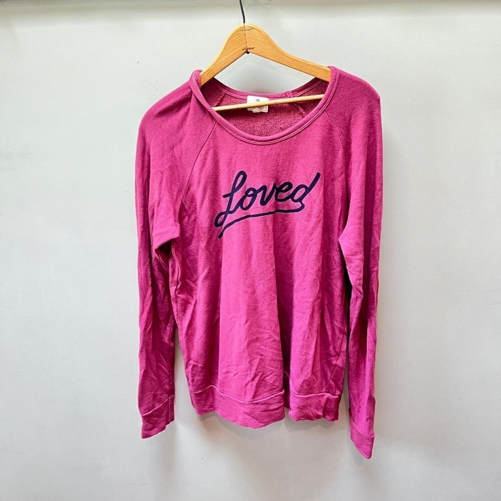 Love this 1 Sundry Loved Berry Pink Graphic Long Sleeve Sweatshirt- Size 2 (Medi